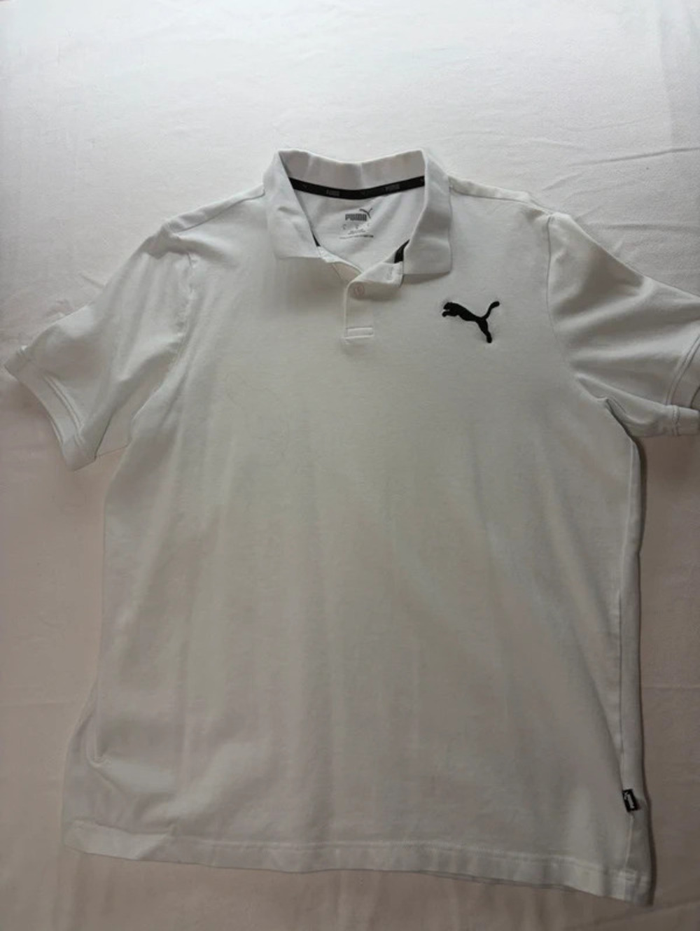 Puma White Polo with Black Puma Logo